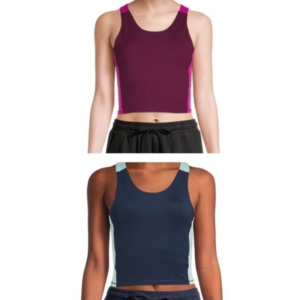 Bundle Of 2- Avia Tech Flex Tops Maroon/Pink Navy/Light Blue XL (16-18)